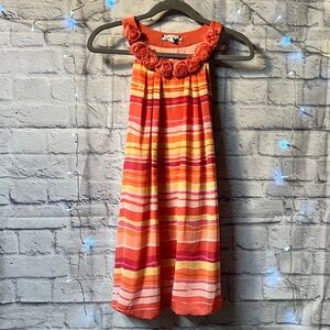 Speechless brand coral, yellow & orange striped dress. Beautifully lined.